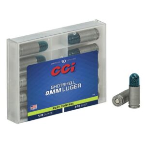 CCI Pest Control Handgun Shotshells 9mm Luger 53 gr. #12 shot 1100 fps 10/ct