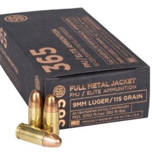 Sig Elite Performance 365 Handgun Ammunition 9mm Luger 115gr FMJ 1050 fps 50/ct