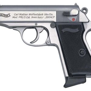 WALTHER PPK/S 380ACP SS FS - 7-SHOT BLACK SYNTHETIC GRIPS
